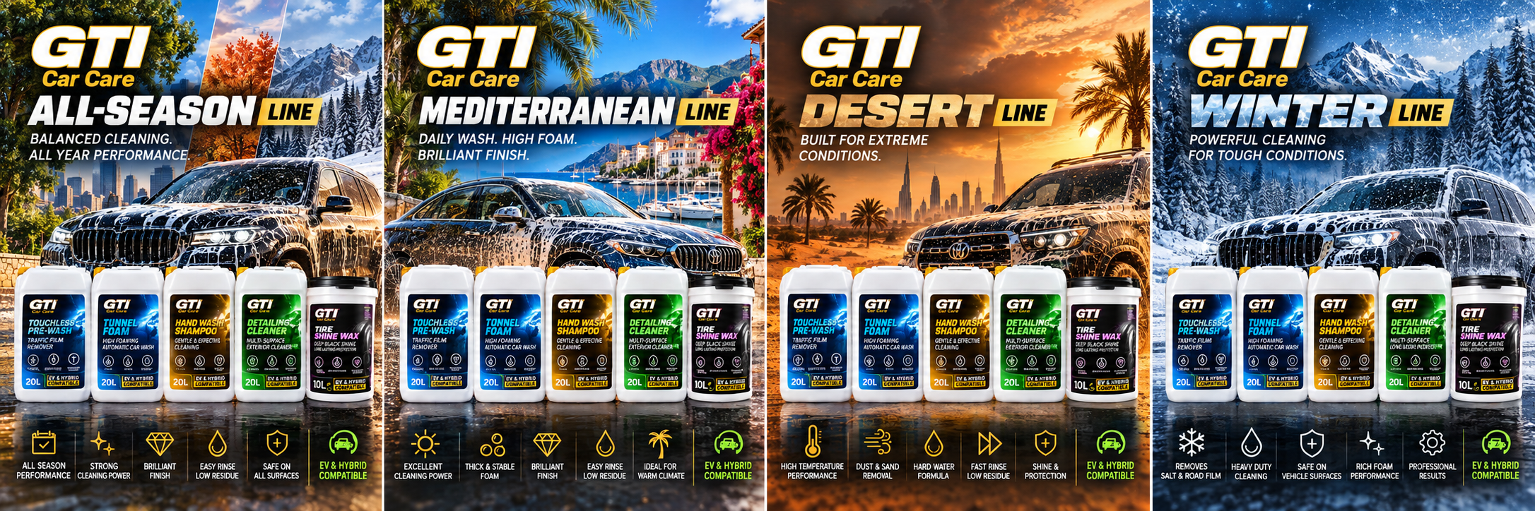 GTI All-Season, Mediterranean, Desert and Winter commercial product ranges